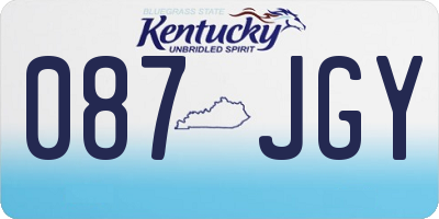 KY license plate 087JGY