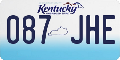 KY license plate 087JHE