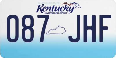 KY license plate 087JHF
