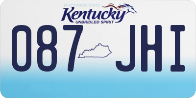 KY license plate 087JHI