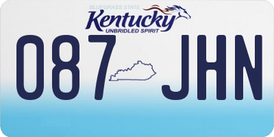 KY license plate 087JHN