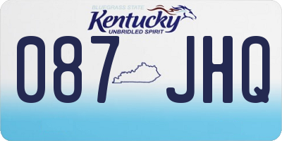 KY license plate 087JHQ