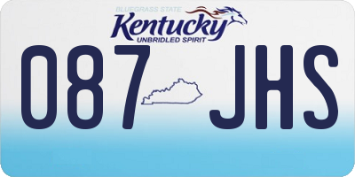 KY license plate 087JHS