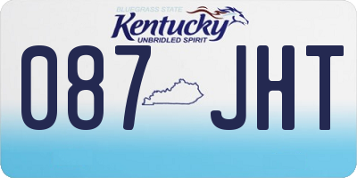 KY license plate 087JHT