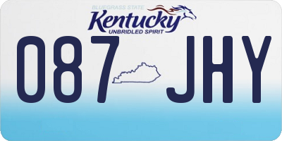 KY license plate 087JHY