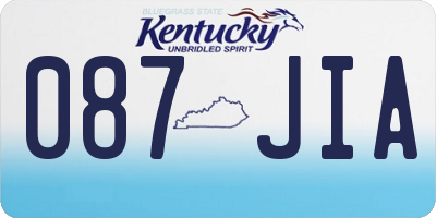 KY license plate 087JIA