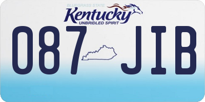 KY license plate 087JIB