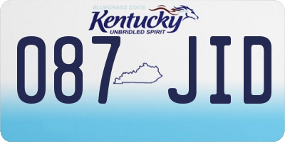 KY license plate 087JID