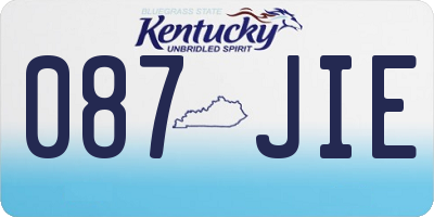 KY license plate 087JIE