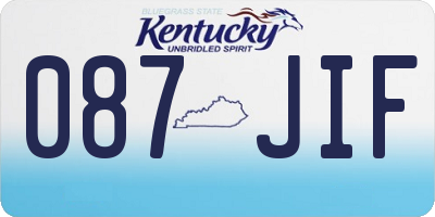 KY license plate 087JIF