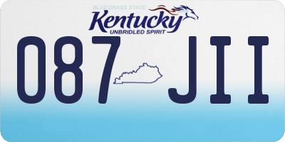 KY license plate 087JII