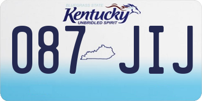 KY license plate 087JIJ