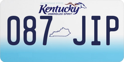 KY license plate 087JIP