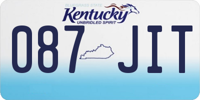 KY license plate 087JIT