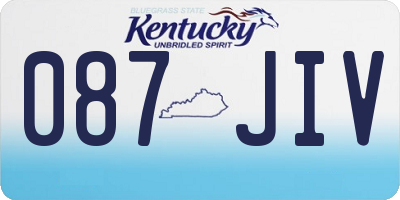 KY license plate 087JIV