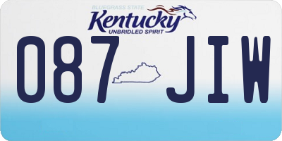 KY license plate 087JIW