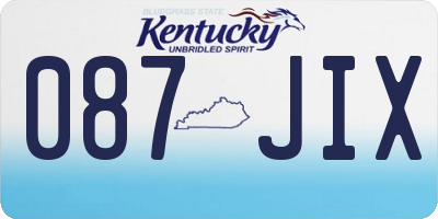 KY license plate 087JIX