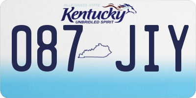 KY license plate 087JIY