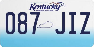 KY license plate 087JIZ