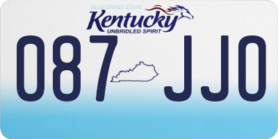 KY license plate 087JJO