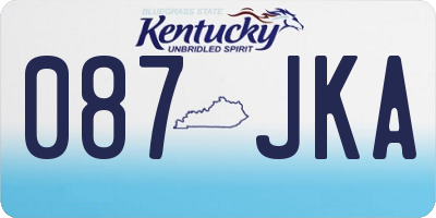 KY license plate 087JKA