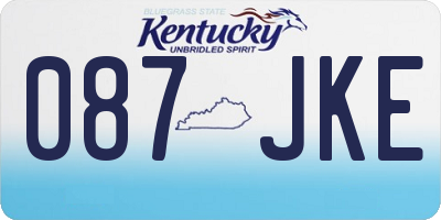 KY license plate 087JKE