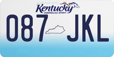 KY license plate 087JKL