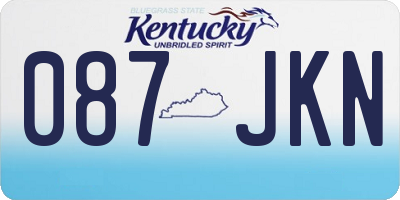 KY license plate 087JKN