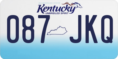 KY license plate 087JKQ