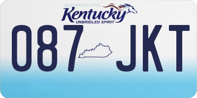 KY license plate 087JKT