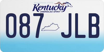 KY license plate 087JLB