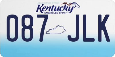KY license plate 087JLK