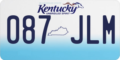 KY license plate 087JLM