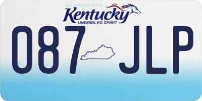 KY license plate 087JLP
