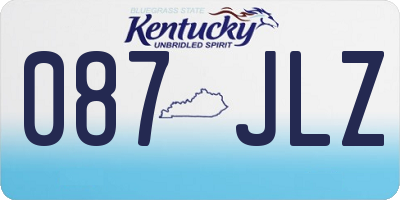 KY license plate 087JLZ