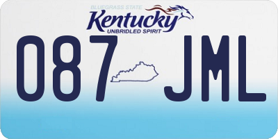 KY license plate 087JML