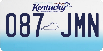 KY license plate 087JMN