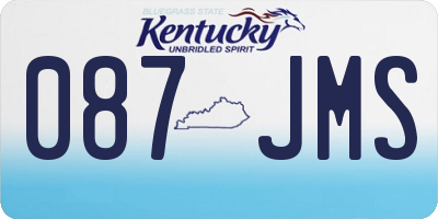 KY license plate 087JMS