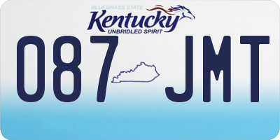KY license plate 087JMT