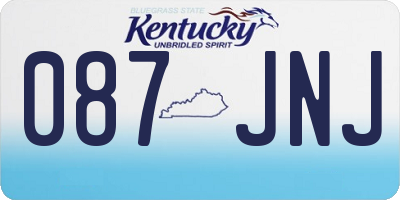 KY license plate 087JNJ