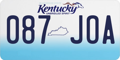 KY license plate 087JOA
