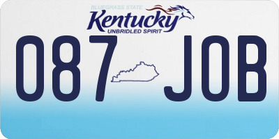 KY license plate 087JOB
