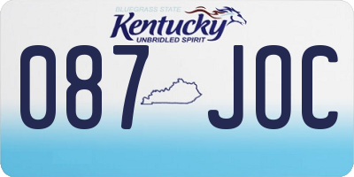KY license plate 087JOC
