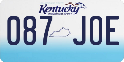 KY license plate 087JOE