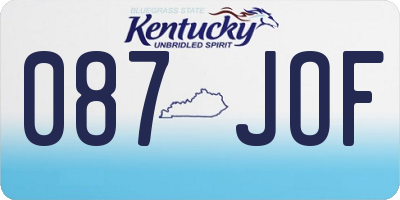 KY license plate 087JOF