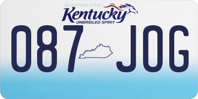 KY license plate 087JOG