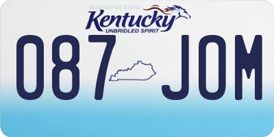 KY license plate 087JOM