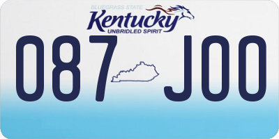 KY license plate 087JOO