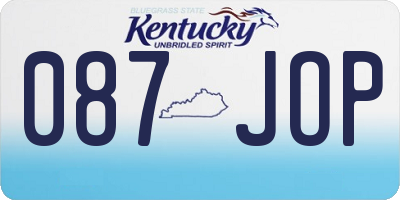 KY license plate 087JOP