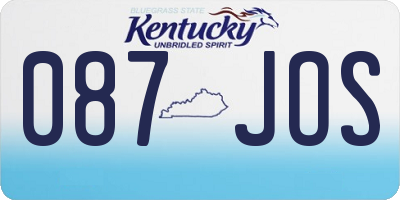 KY license plate 087JOS